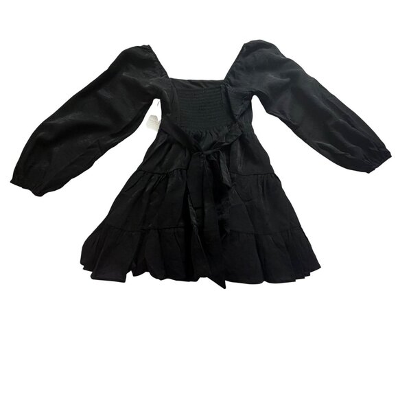 Altar’d State Women’s Black Tiered Long-Sleeve Dress With Tie Back Size M - New - Picture 3 of 11